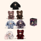 Collection of Maymei Rebel Doll plush toys in various colors with a box on a white background