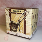 Molly mini bag blind box packaging with a pink background