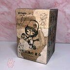 Pop Mart Hirono Echo Cardboard box with artistic design and text on a pink marble background