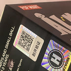 Pop Mart The Monsters Almost Hidden Product packaging with QR code and holographic label, featuring the Pop Mart brand.