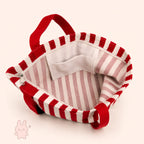 Red & White Striped Canvas Tote Bag