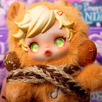 SKULLPANDA My Little Pony Plush Toy figure with animal features and a scarf, set against a colorful background.
