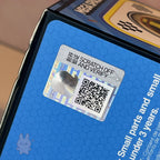 Space molly 100 series4 Scratch-off card with QR code on a blue background