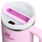 Pink Stanley mug with a white interior on a white background