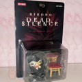 Hirono Dead Silence figurine in packaging with Pop Mart branding on a pink background