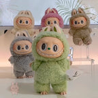 Labubu – Exciting Macaron Vinyl Face – plush toys in various animal costumes on a light background