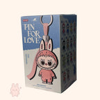 Box packaging of a vinyl figure with bunny design and text 'Pin for Love' on a white background.