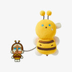 Yellow bee CRYBABY plush badge with character charm