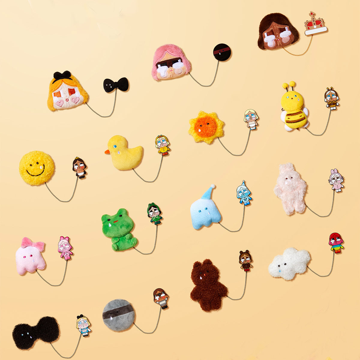 Full Crying Again plush badge series lineup