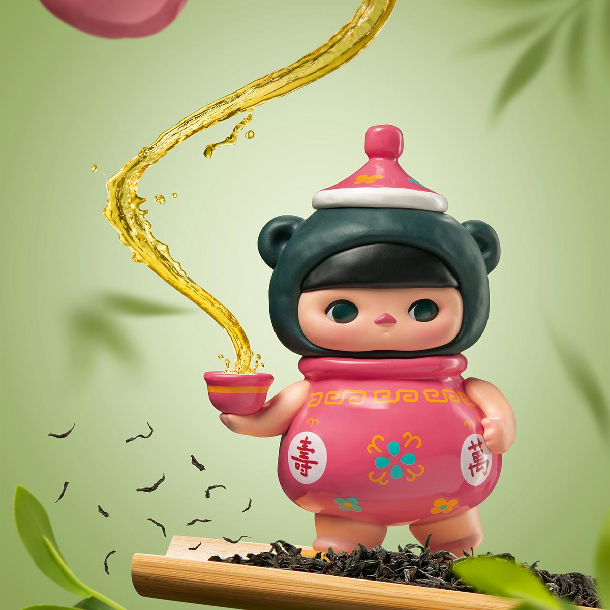 PUCKY tea-pot figure pouring tea