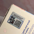pucky faries market Scratch-off and verify label with QR code on a product packaging