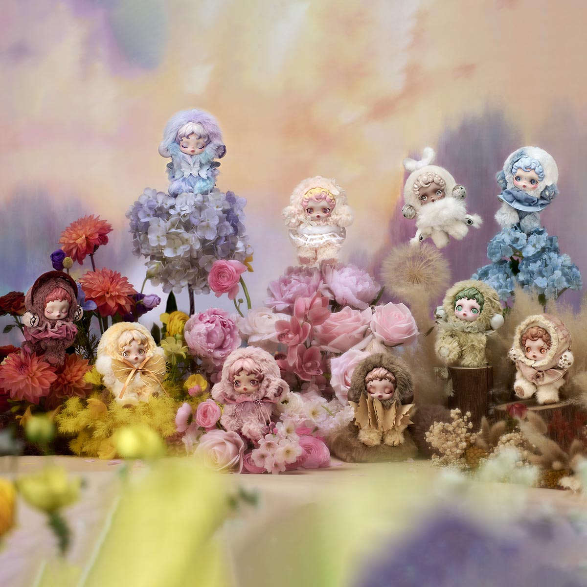 Full SKULLPANDA L’impressionnisme plush series lineup