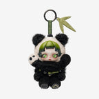 Front view of the SKULLPANDA Lazy Panda plush pendant