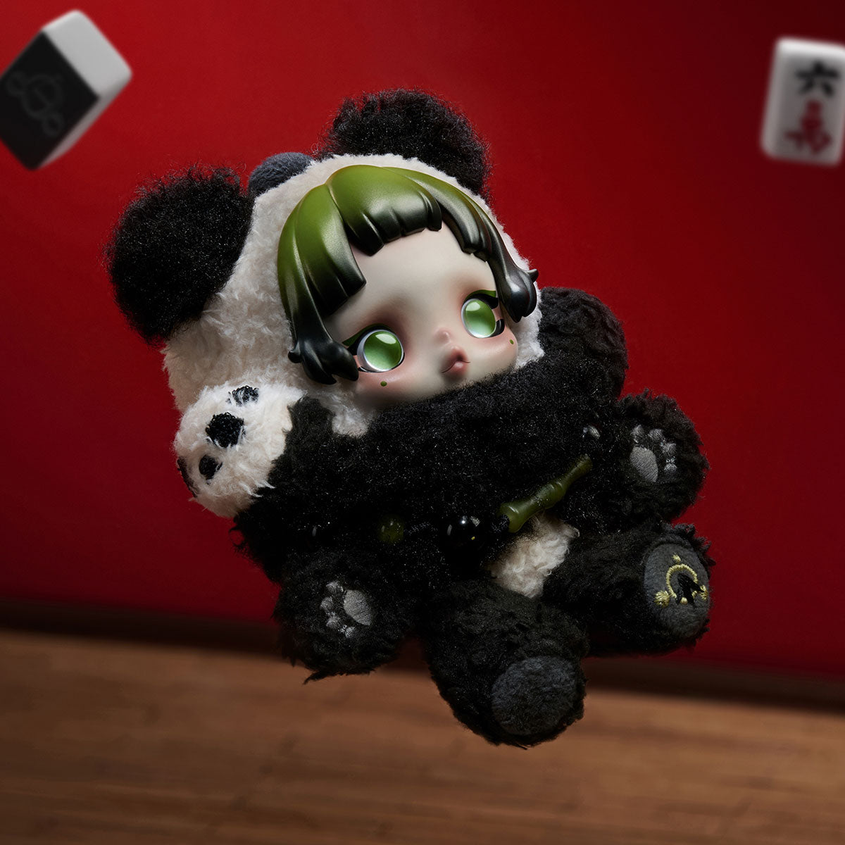 SKULLPANDA Lazy Panda plush pendant seated