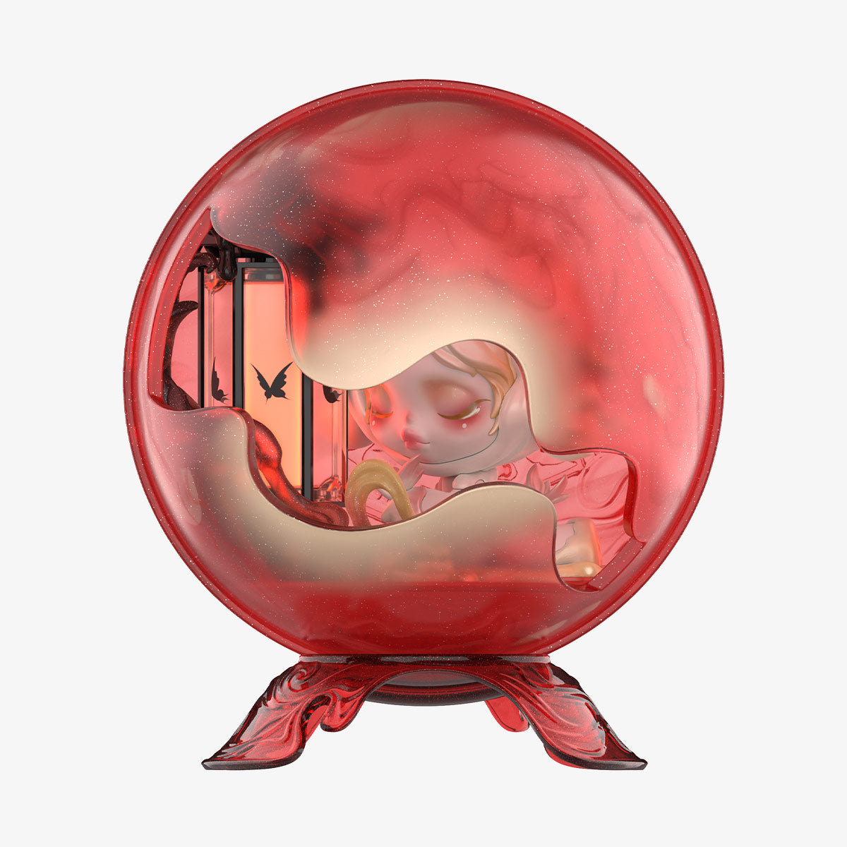Red SKULLPANDA Mirage figure on a white background