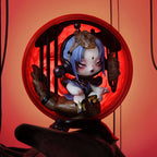 SKULLPANDA Mirage figure in a dark red cage scene