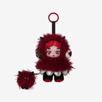 Red SKULLPANDA You Found Me plush pendant on white