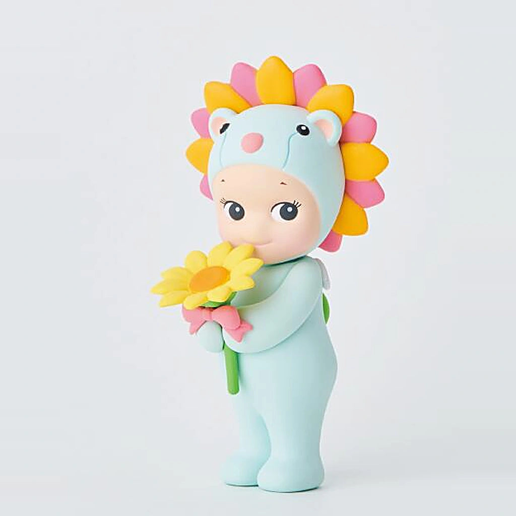 Sonny Angel Flower Gift Sunflower Lion Blue figure holding a yellow sunflower