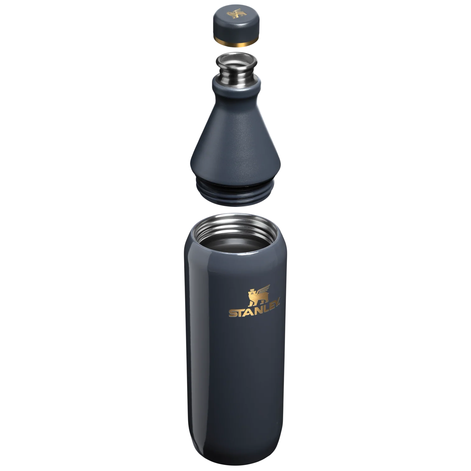 Stanley All Day Slim Bottle 0.59L in Twilight Gloss, two-piece opening detail