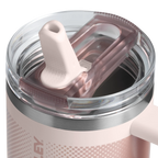 Rose Quartz Fade Flip Straw lid detail on the Stanley Quencher ProTour 0.59L tumbler