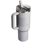 Stanley Quencher ProTour Flip Straw Tumbler 1.18L in Ash Fade, rear view with straw open