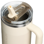 Cream FlipStraw lid detail on the Stanley Quencher ProTour 1.18L tumbler