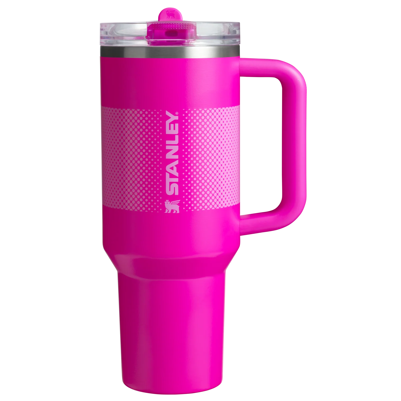 Stanley Quencher ProTour Flip Straw Tumbler 1.18L in Violet Blossom Fade, front view with straw closed