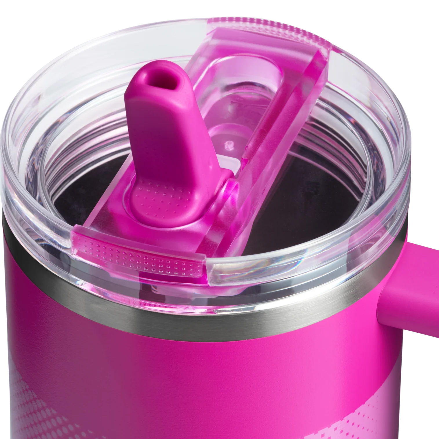 Flip Straw lid detail on the Stanley Quencher ProTour 1.18L in Violet Blossom Fade