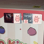hello kitty Card with cartoon characters and text on a colorful background